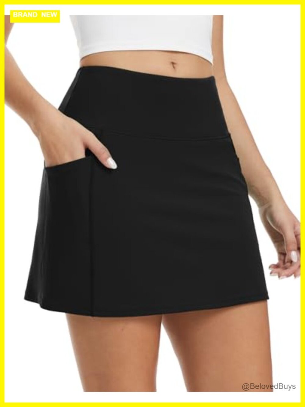 Women's 16" Golf Skort with Built-In Shorts 4 Pockets Quick Dry A-Line Tennis